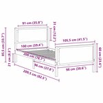 vidaXL Cadre de lit avec tête de lit Noir 100 x 200 cm tissu