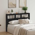 vidaXL Armoire tête de lit avec LED chêne noir 160x17x102 cm