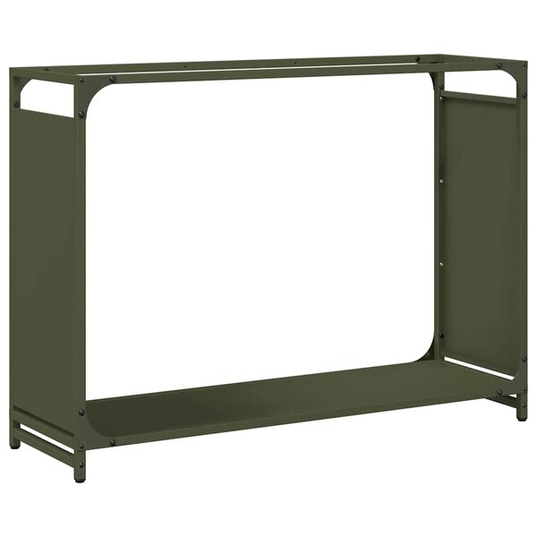 vidaXL Portant de bois chauffage vert olive 90x28x65 cm