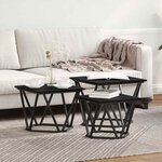 vidaXL Table basse 3 Pièces Chêne noir 50 x 50 x 40 cm