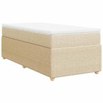 vidaXL Sommier à lattes de lit avec matelas Crème 90x200 cm Tissu