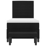 vidaXL Lit à ressorts avec tête de lit Noir 90 x 190 cm tissu