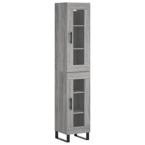 vidaXL Buffet haut Sonoma gris 34 5x34x180 cm Bois d'ingénierie