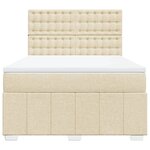 vidaXL Sommier à lattes de lit avec matelas Crème 160x200 cm Tissu