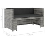 vidaXL Salon de jardin 5 Pièces avec coussins résine tressée gris