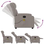 vidaXL Fauteuil de massage inclinable Taupe Tissu
