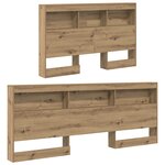 vidaXL Tête de lit de rangement avec étagère chêne artisanal 120 cm