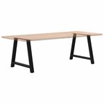 vidaXL Pieds de table à manger en forme de A  2 pièces  noir  100 x (72-73) cm  acier