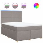 vidaXL Sommier à lattes de lit avec matelas Taupe 160x200 cm Tissu