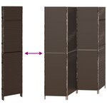 Paravent vidaXL 4 Panneaux Pliable Marron 195x180 cm Rattan Synthétique