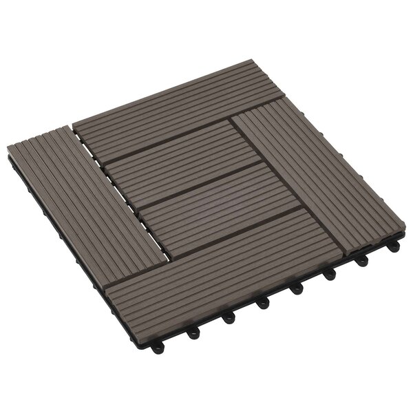 vidaXL Carreau de terrasse 11 pc Marron foncé 30 x 30 cm WPC