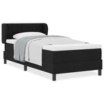 Lit Box Spring vidaXL avec matelas Noir 90x200 cm en tissu