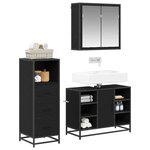 vidaXL Ensemble de mobilier de salle de bain 3 Pièces Chêne noir