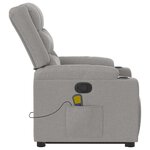 vidaXL Fauteuil de massage inclinable gris nuage tissu