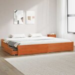 vidaXL Cadre de lit Cire marron 200 x 200 cm Bois de Pin Massif