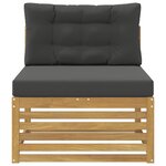 vidaXL Sofa de milieu extérieur Bois d'Acacia Massif Blanc