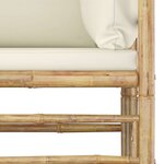 vidaXL Salon de jardin 9 Pièces avec coussins blanc crème bambou