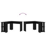 vidaXL Bureau d'Angle avec Rangement Chêne noir 140 x 113.5 x 75 cm