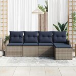 vidaXL Ensemble de canapé de jardin Gris polyrotin