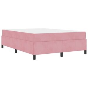 vidaXL Cadre de lit avec matelas Rose et blanc 140 x 190 cm Velours