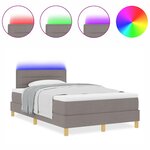 vidaXL Lit à ressorts avec matelas Taupe 120 x 190 cm tissu