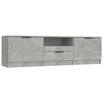 vidaXL Meuble TV gris béton 140x35x40 cm bois d'ingénierie