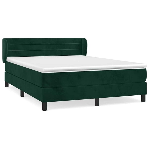 vidaXL Sommier à lattes de lit et matelas Vert foncé 140x200cm Velours