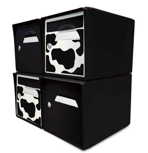 Pack de 4 boîtes aux lettres 1 porte - 2x "Vachement belle" - 2x "Noir intense"