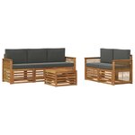 vidaXL Ensemble de canapés d'extérieur 6 pc Naturel et Anthracite