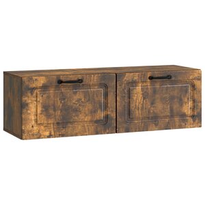 vidaXL Meuble TV mural Chêne fumé 98 x 31 x 30 cm Bois d'ingénierie