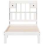 vidaXL Lit bibliothèque sans matelas blanc 75x190cm bois de pin massif