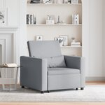 vidaXL Fauteuil convertible 3-en-1 en tissu gris clair