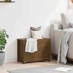 vidaXL Boîte de rangement Marron miel 60x32x45 5 cm Bois massif de pin
