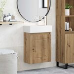 vidaXL Meuble de salle de bain avec robinet Chêne artisanal