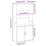 vidaXL Bibliothèque sonoma gris 60x24x120 cm bois d'ingénierie
