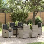 vidaXL Ensemble de salle à manger pour jardin 7 Pièces Gris clair