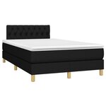 vidaXL Sommier à lattes de lit avec matelas LED Noir 120x200 cm Tissu