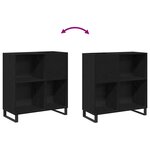 vidaXL Meuble à vinyles Chêne noir 85 x 38 x 89 cm Bois d'ingénierie