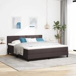 vidaXL Lit boxspring avec matelas Marron foncé 180 x 200 cm tissu