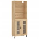 vidaXL Buffet haut Chêne sonoma 69 5x34x180 cm Bois d'ingénierie