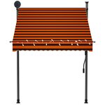 vidaXL Auvent manuel rétractable avec LED 150 cm Orange et marron