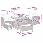 vidaXL Ensemble de canapé de jardin avec coussin 9 Pièces beige et crème