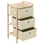 vidaXL Étagères de rangement avec 3 paniers en tissu 2 Pièces beige cèdre