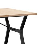 vidaXL Table à manger cadre en Y 200x100x75 5 cm bois pin massif acier