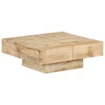 vidaXL Table basse 80x80x28 cm Bois de manguier massif
