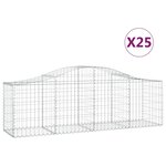 vidaXL Paniers à gabions arqués 25 Pièces 200x50x60/80 cm fer galvanisé