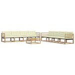 vidaXL Ensemble de canapés d'extérieur 9 pc Blanc et crème