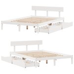 vidaXL Cadre de lit sans matelas blanc 160x200 cm bois de pin massif