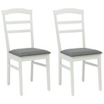 vidaXL Chaise de salle à manger 2 Pièces Blanc et Gris