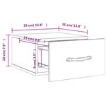 vidaXL Table de chevet murale blanc brillant 35x35x20 cm